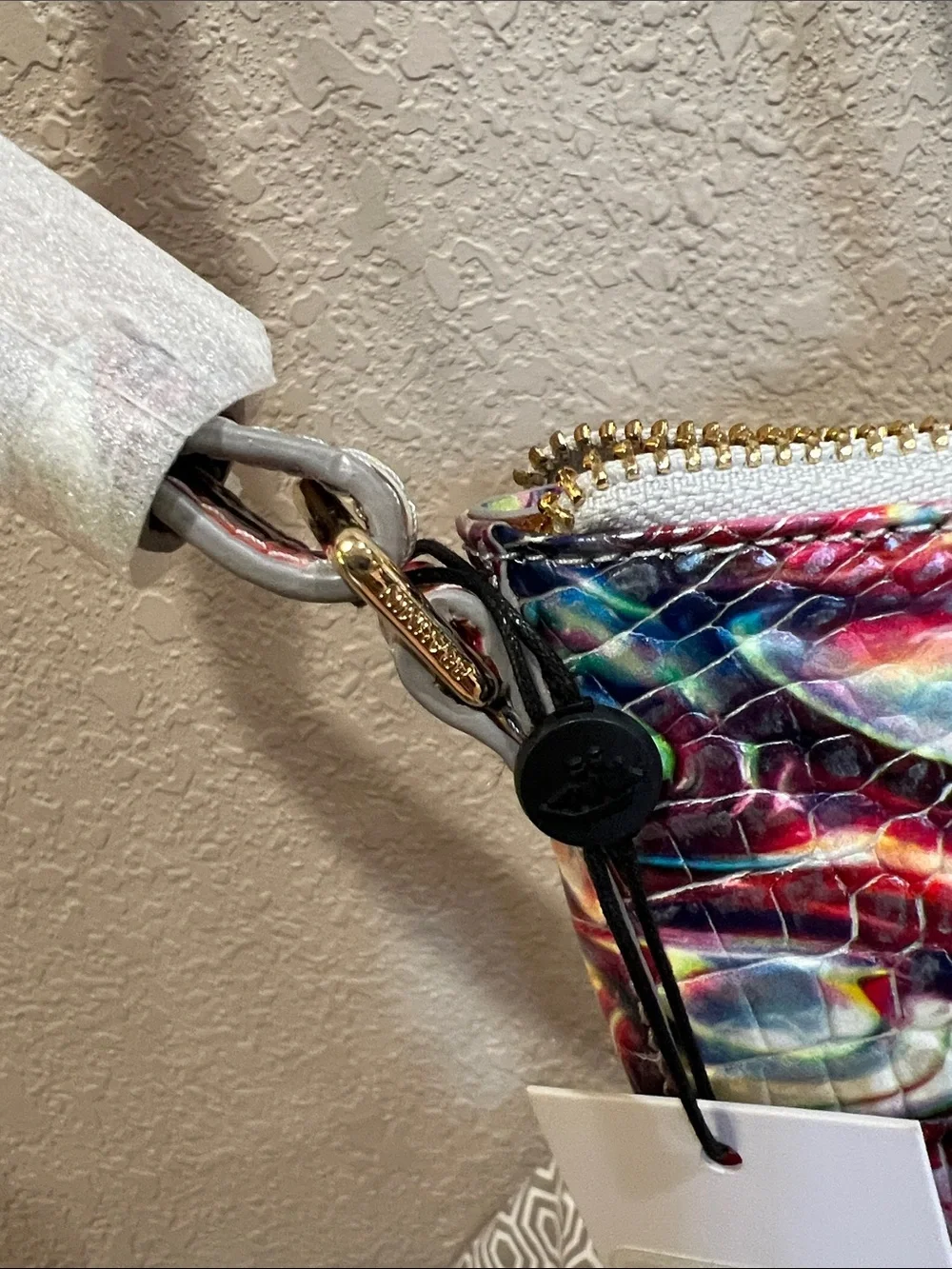 Brahmin Multicolor KATIE. Disco Melbourne. Genuine leather crossbody gold